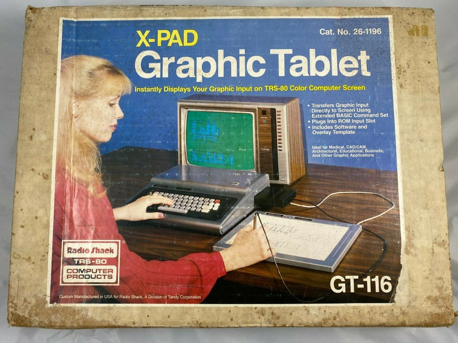 Radio Shack TRS-80 Color Computer X-Pad Graphics Tablet P/N 26-1196 Rare Vintage Radio Shack TRS-80 Color Computer X-Pad Graphics Tablet P/N 26-1196 Rare Vintage