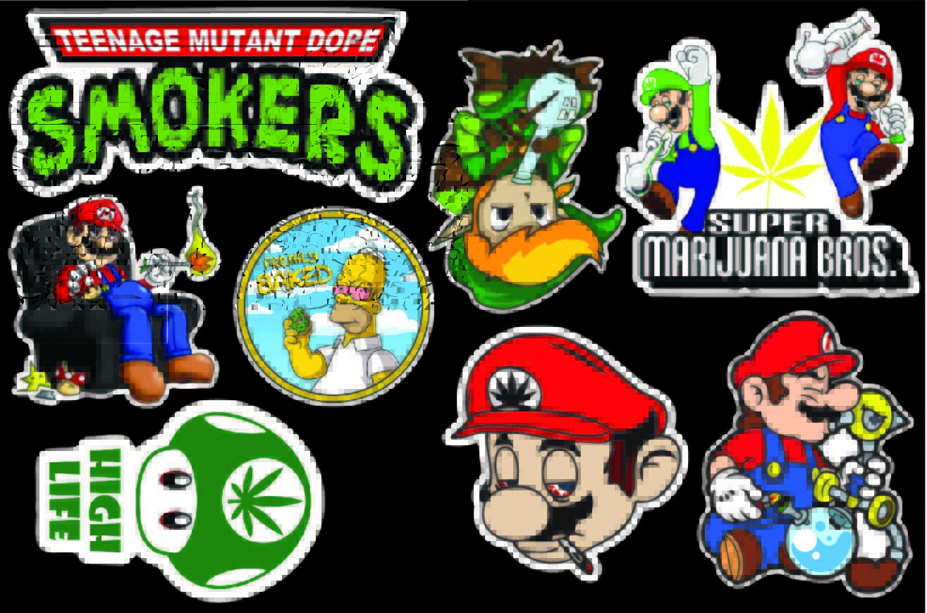 Video Game Weed Sticker pack Marijuana / Cannabis Stickers – High Quality Large