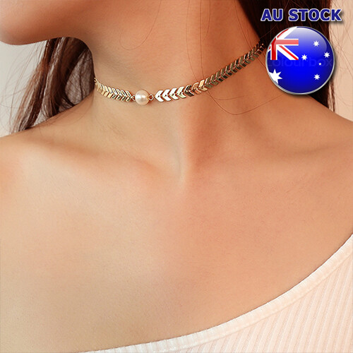 Wholesale Women Jewelry Pearl Arrow Chain Choker Necklace Party Wholesale Women Jewelry Pearl Arrow Chain Choker Necklace Party