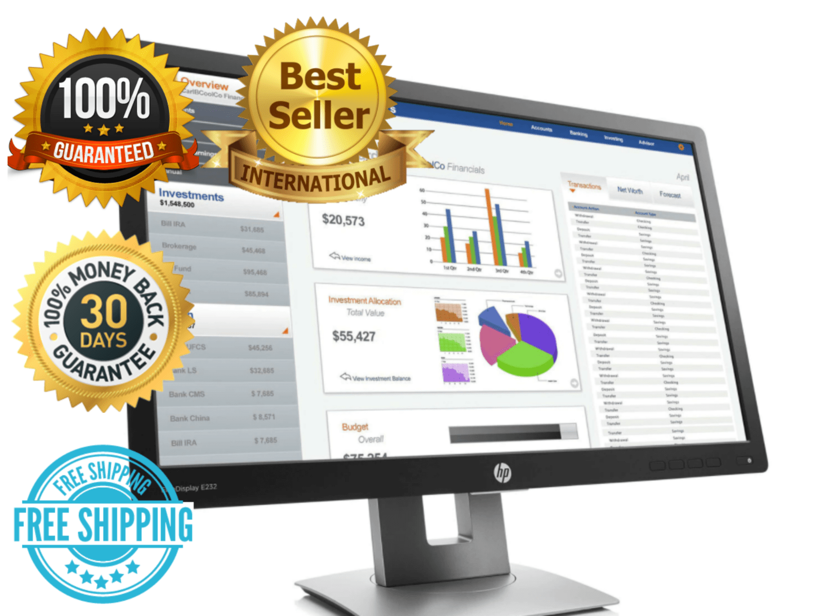 HP EliteDisplay E232 – 23″ LCD Full HD Monitor Display- with Stand & Warranty HP EliteDisplay E232 – 23″ LCD Full HD Monitor Display- with Stand & Warranty