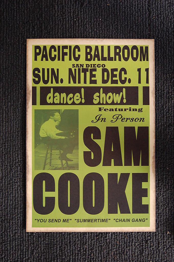 Sam Cooke 1955 Poster Pacific Ballroom San Diego Califo