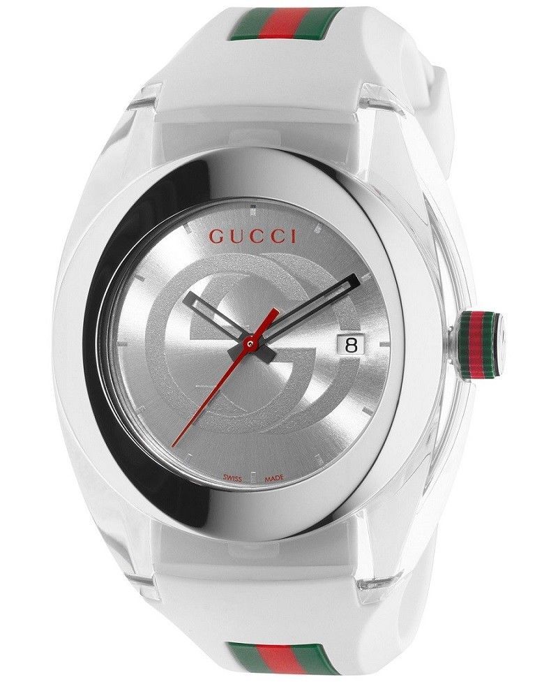 New Gucci Sync XXL YA137102 White Rubber Band White Dial Unisex Watch New Gucci Sync XXL YA137102 White Rubber Band White Dial Unisex Watch
