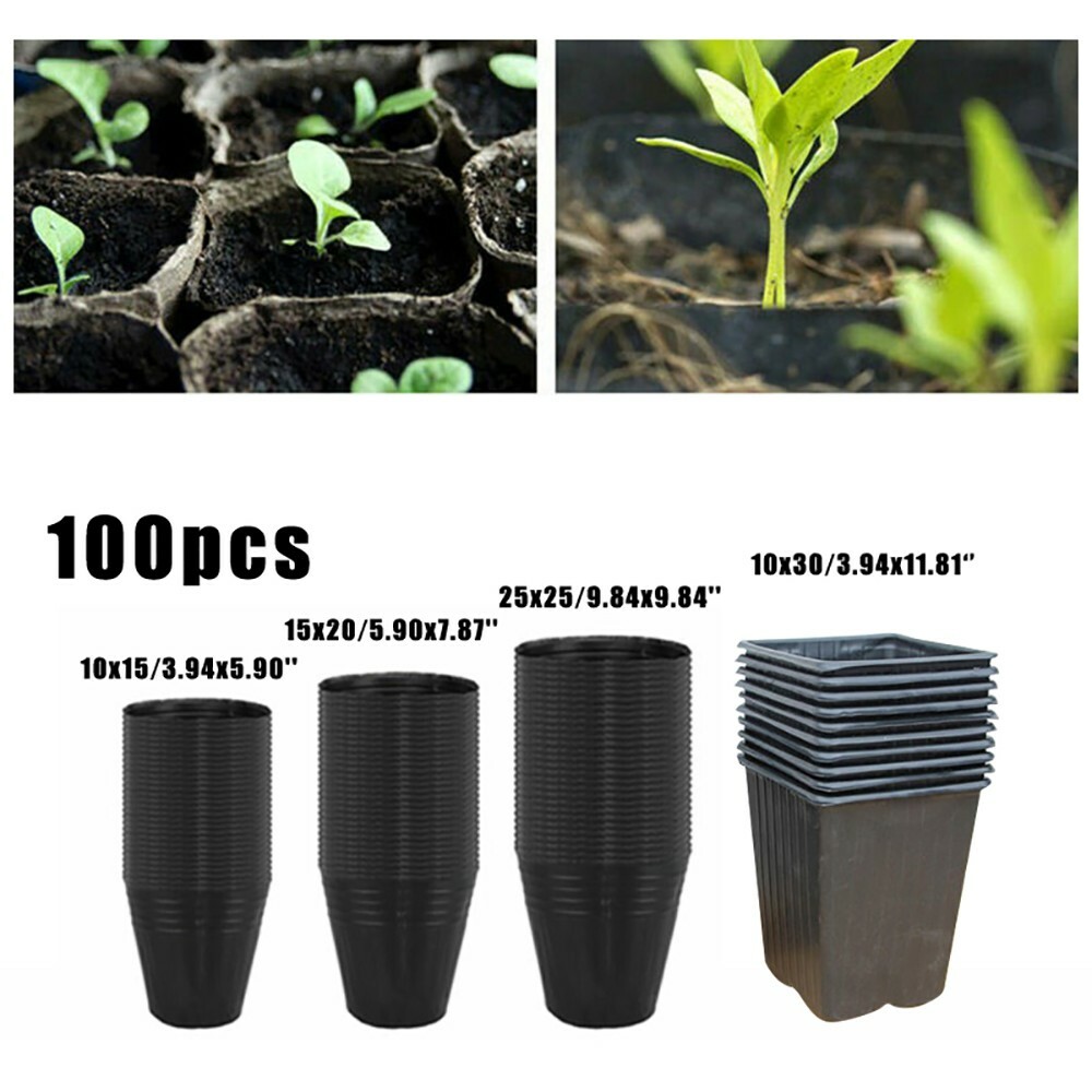 100 X Nursery Pots Outdoor Vegetable Flower Plant Plastic Pot Garden Plant Care 100 X Nursery Pots Outdoor Vegetable Flower Plant Plastic Pot Garden Plant Care