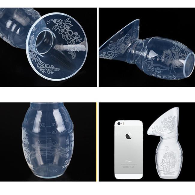 Mom Silicone Manual Breast Pump Baby Breastfeeding Milk Saver Suction Bottle QK