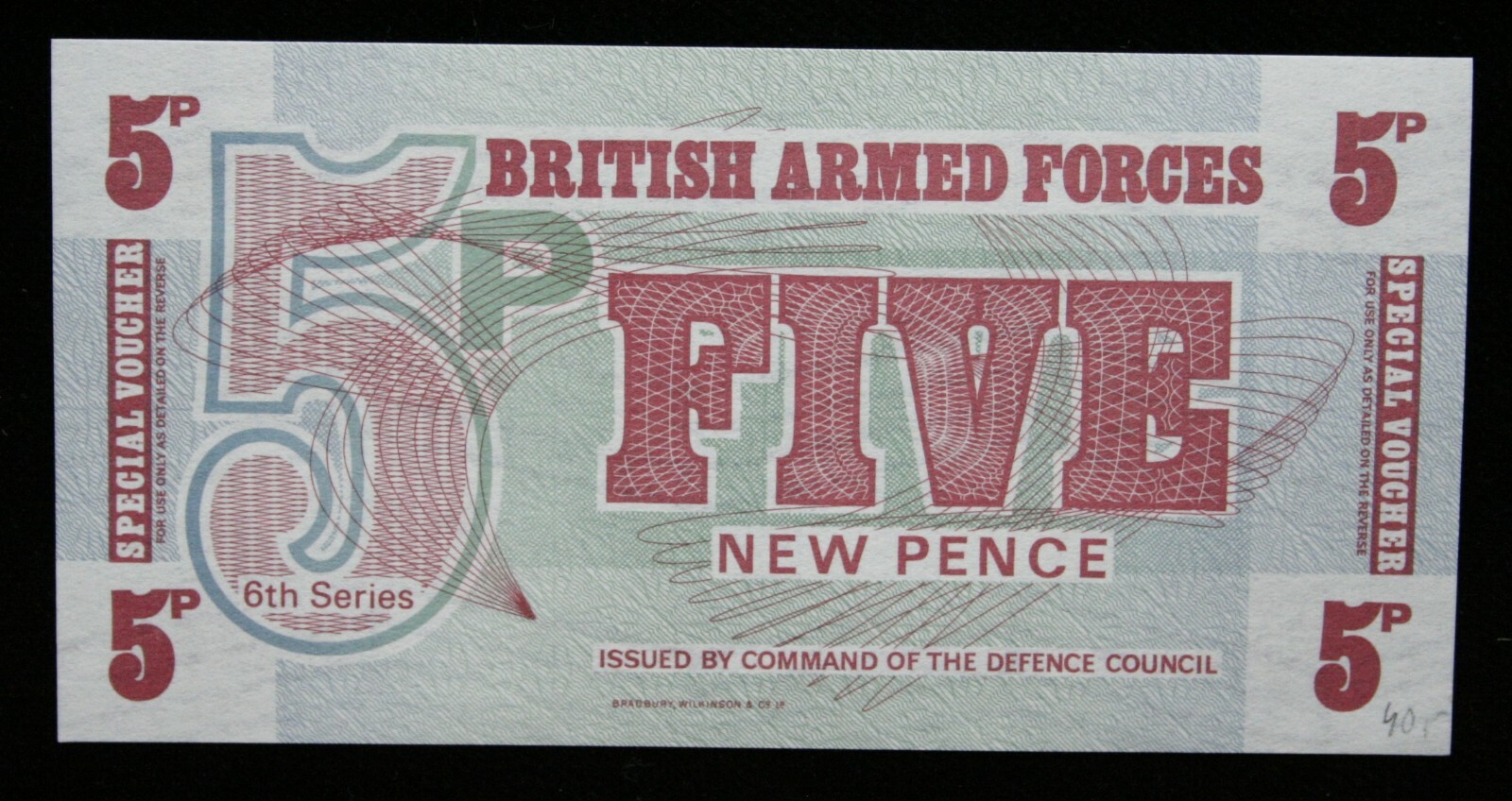 Banknote British Armed Forces 5 New Pence Voucher Banknote British Armed Forces 5 New Pence Voucher
