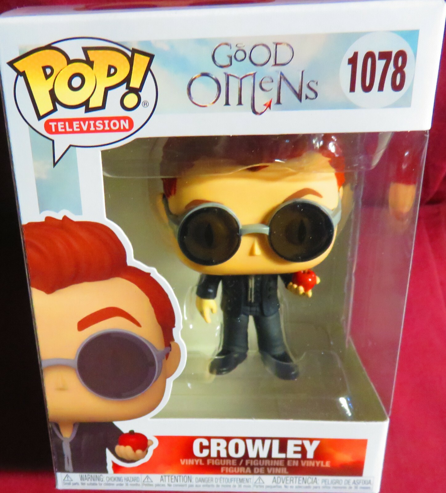 BRAND NEW, FUNKO POP “TV”, from “GOOD OMENS”, CROWLEY, #1078, IN STOCK