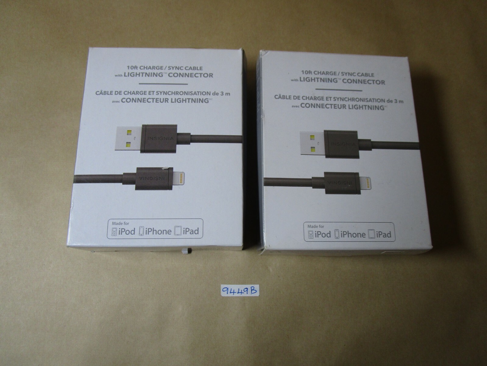 Lot of 2 Insignia 10 ft. Lightning Cables NS-A5SC10