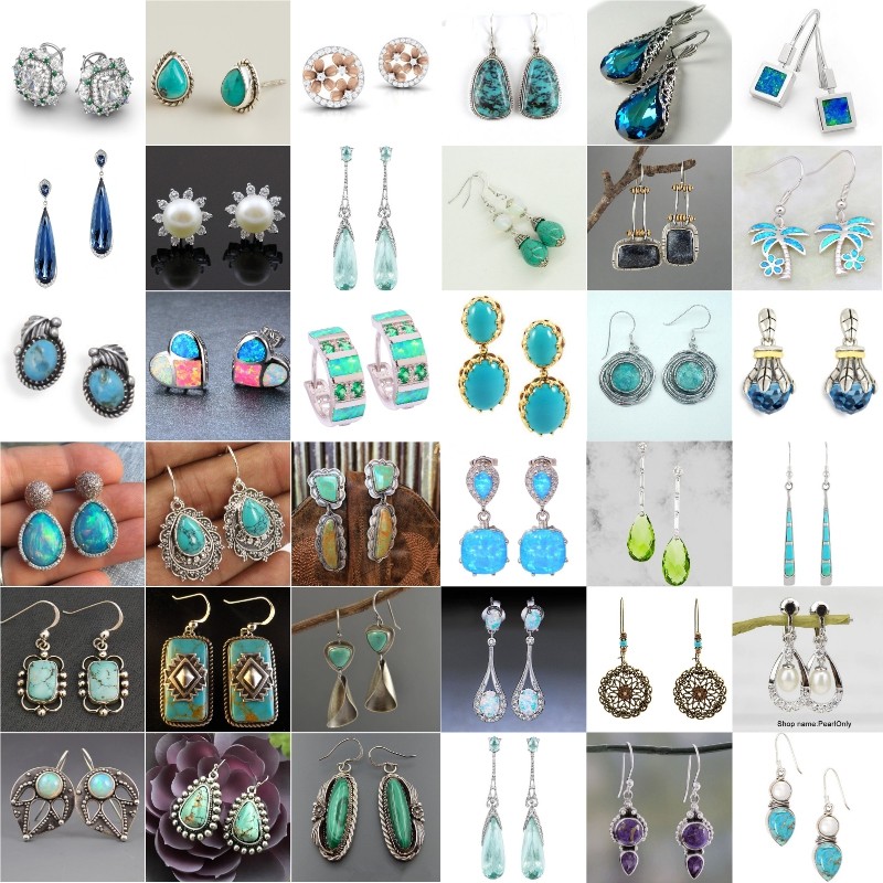 Boho Tibetan 925 Silver Turquoise Dangle Drop Hook Earring Women Vintage Jewelry Boho Tibetan 925 Silver Turquoise Dangle Drop Hook Earring Women Vintage Jewelry