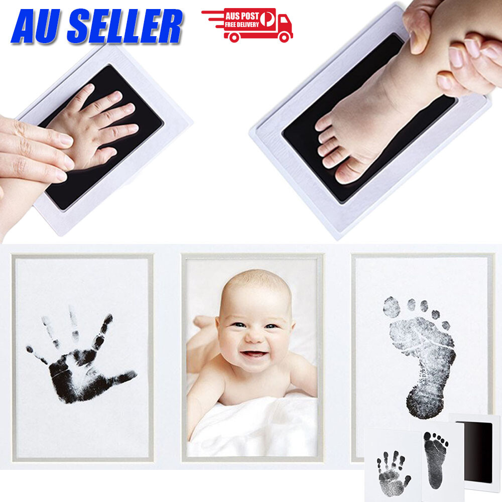 Baby Hand Footprint Photo Frame Kit Pet Safe Inkless Wipe Newborn Print Gift New Baby Hand Footprint Photo Frame Kit Pet Safe Inkless Wipe Newborn Print Gift New