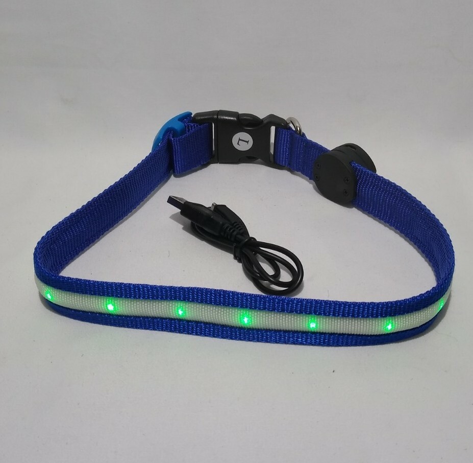 Pet Supplies Dog Led Dog Collar Usb Rechargeable Blue with Lights Pet Supplies Dog Led Dog Collar Usb Rechargeable Blue with Lights