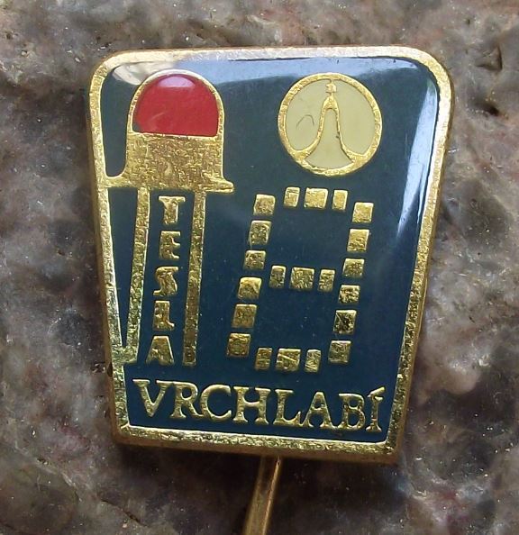 Tesla Vrchlabi LED Diode Czech Electronics Component Maker Advertising Pin Badge