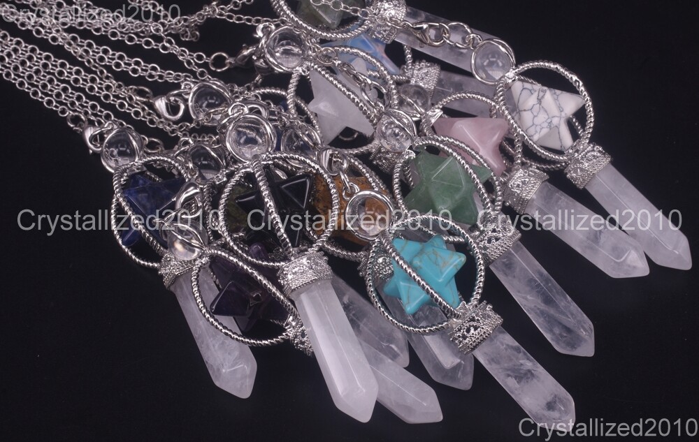 Natural Gemstones Merkaba Pendulum Healing Crystal Pointed Reiki Chakra Pendant Natural Gemstones Merkaba Pendulum Healing Crystal Pointed Reiki Chakra Pendant