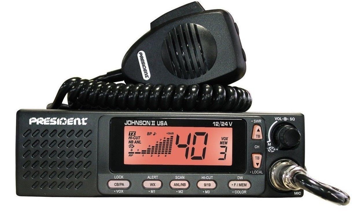PRESIDENT ELECTRONICS JOHNSON II USA CB RADIO 12/24V PRESIDENT ELECTRONICS JOHNSON II USA CB RADIO 12/24V