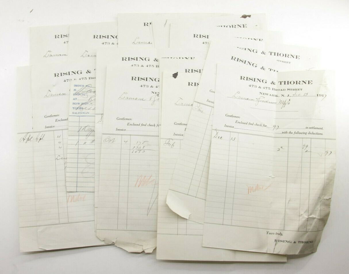 1917-1918 Lamson Goodnow Rising & Thorne Newark NJ Pay Vouchers Ephemera P889C