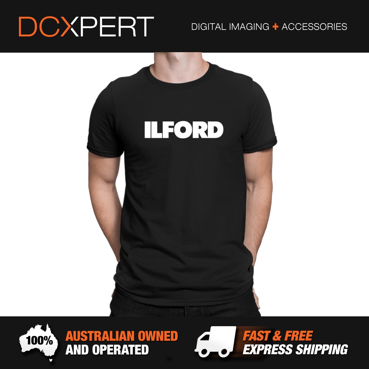 OFFICIAL ILFORD APPAREL BLACK T-SHIRT