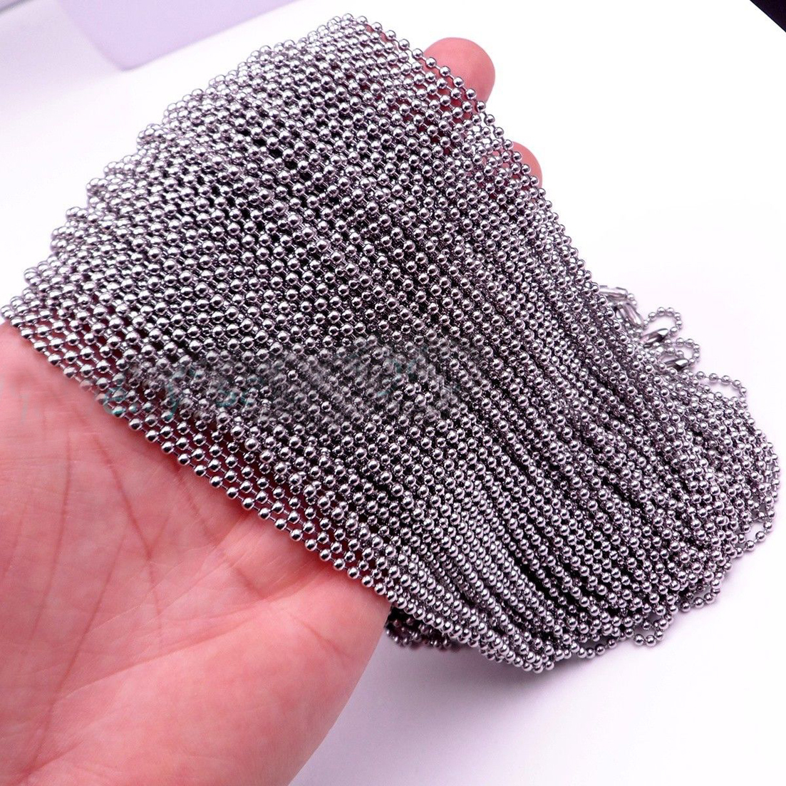 Hotsale Wholesale In Bulk Stainless Steel Lot DIY Ball Chain Necklace 16″-36″ Hotsale Wholesale In Bulk Stainless Steel Lot DIY Ball Chain Necklace 16″-36″