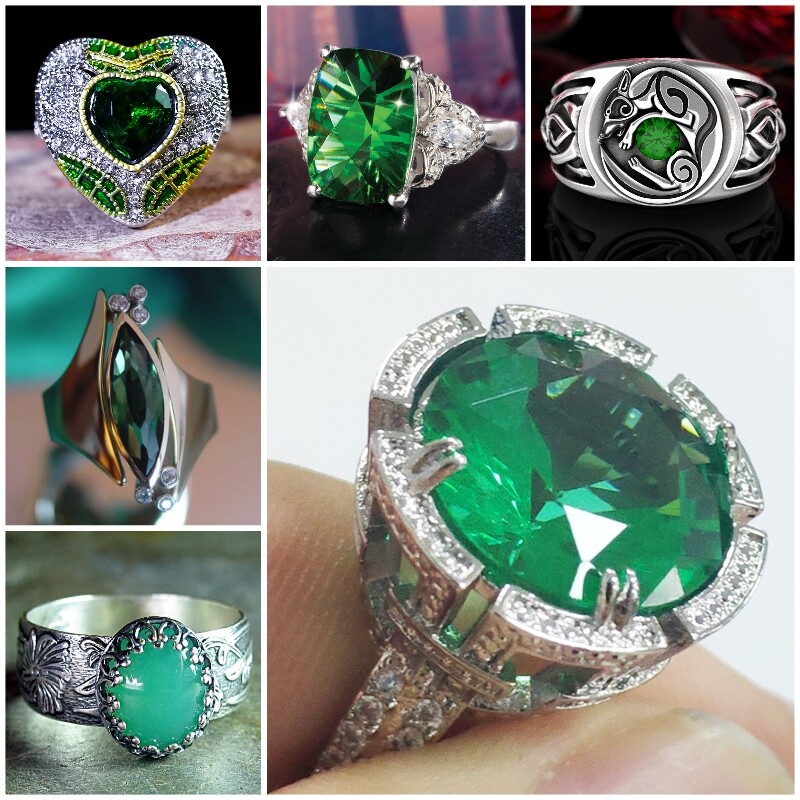 925 Silver Rings for Women Emerald Wedding Engagement Ring Jewelry Size 6-10 925 Silver Rings for Women Emerald Wedding Engagement Ring Jewelry Size 6-10