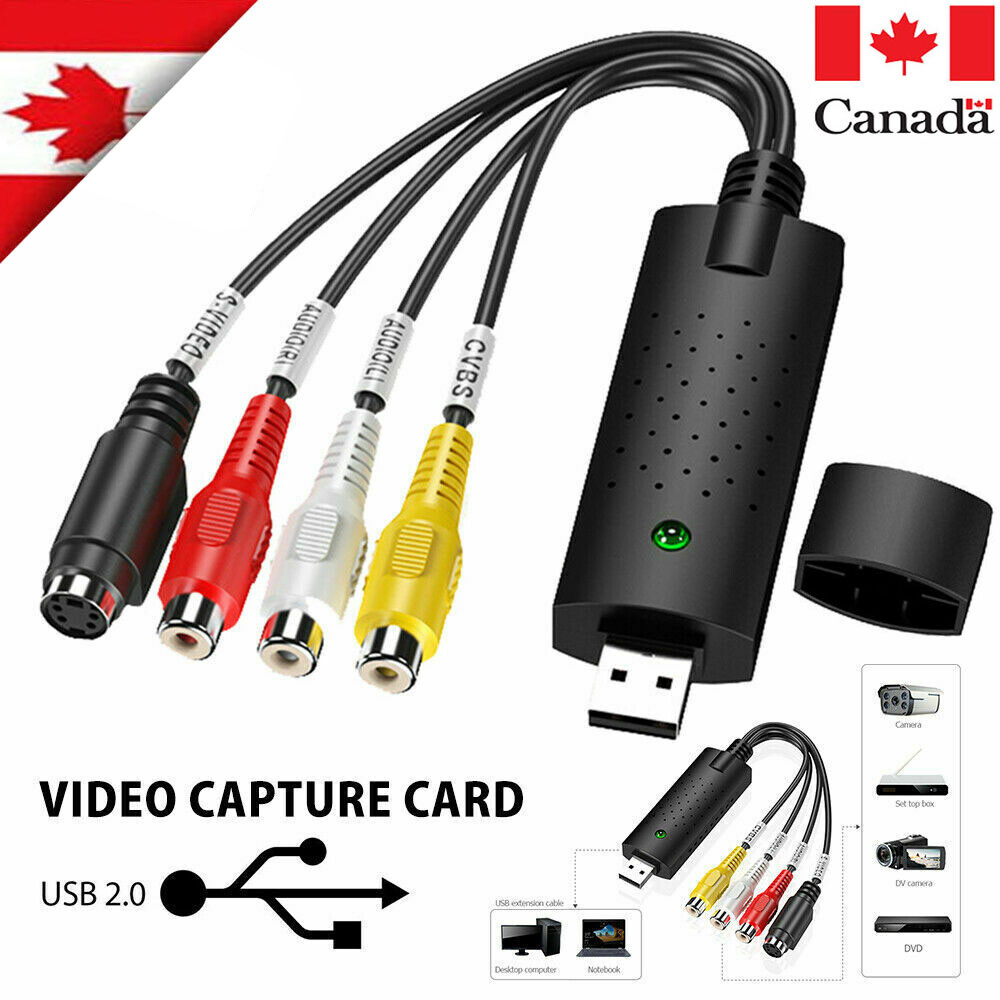 USB 2.0 Audio Video VHS to PC DVD VCR Converter Adapter R8E6 L5L7