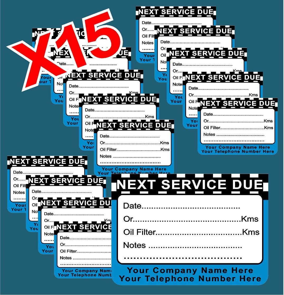 NEXT SERVICE DUE GARAGE MECHANIC STICKER X15 SERVICE STATION GARAGE BUSINESS