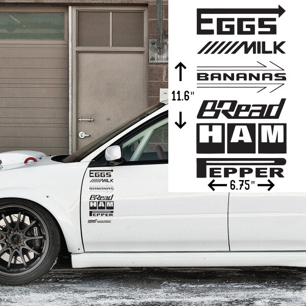 Grocery List Sponsor Decal Pack Door Stickers Milk Eggs Bread Ham Pepper Banana Grocery List Sponsor Decal Pack Door Stickers Milk Eggs Bread Ham Pepper Banana
