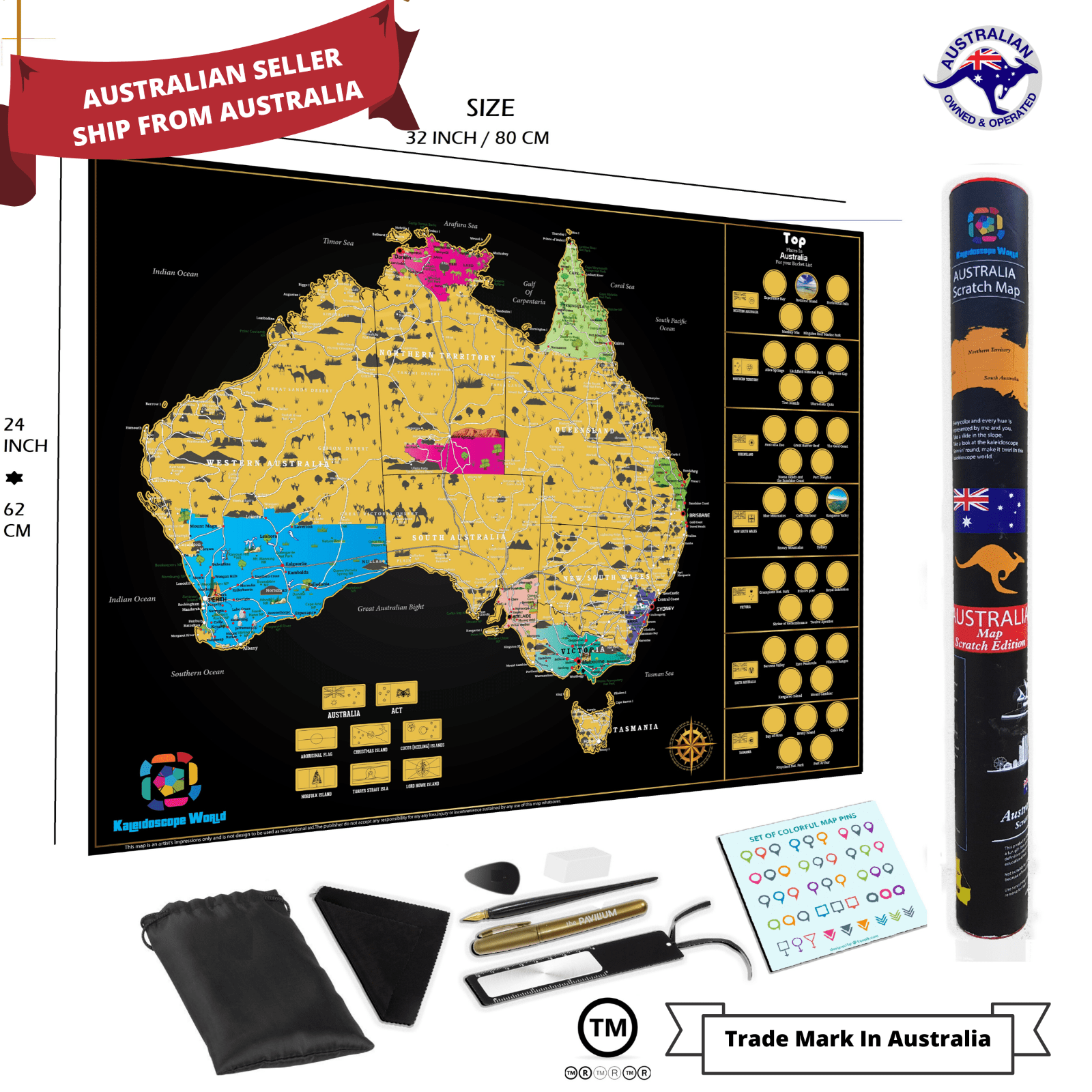 Large Glossy Deluxe Scratch Off Map Of Australia Poster Travel Atlas Decor Tools Large Glossy Deluxe Scratch Off Map Of Australia Poster Travel Atlas Decor Tools