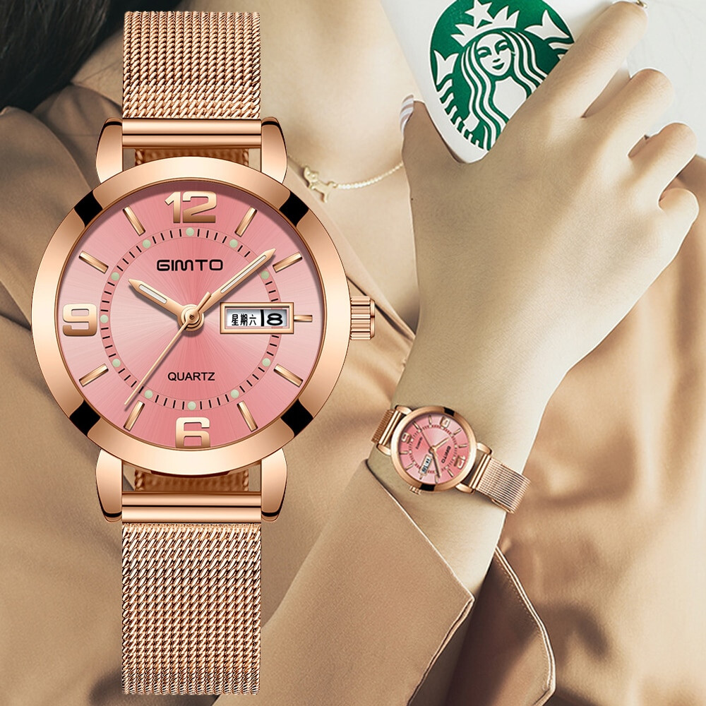 GIMTO SKMEI Fashion Women’s Watches Stainless Steel Date Waterproof Wrist Watch GIMTO SKMEI Fashion Women’s Watches Stainless Steel Date Waterproof Wrist Watch