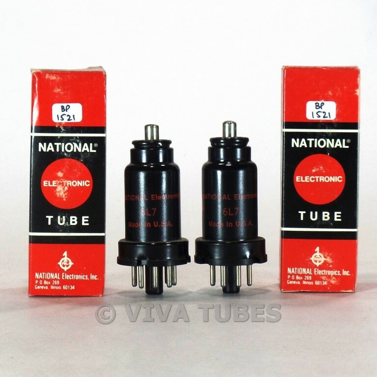 True NOS NIB Matched Pair National Electronics USA 6L7 Metal Vacuum Tubes True NOS NIB Matched Pair National Electronics USA 6L7 Metal Vacuum Tubes