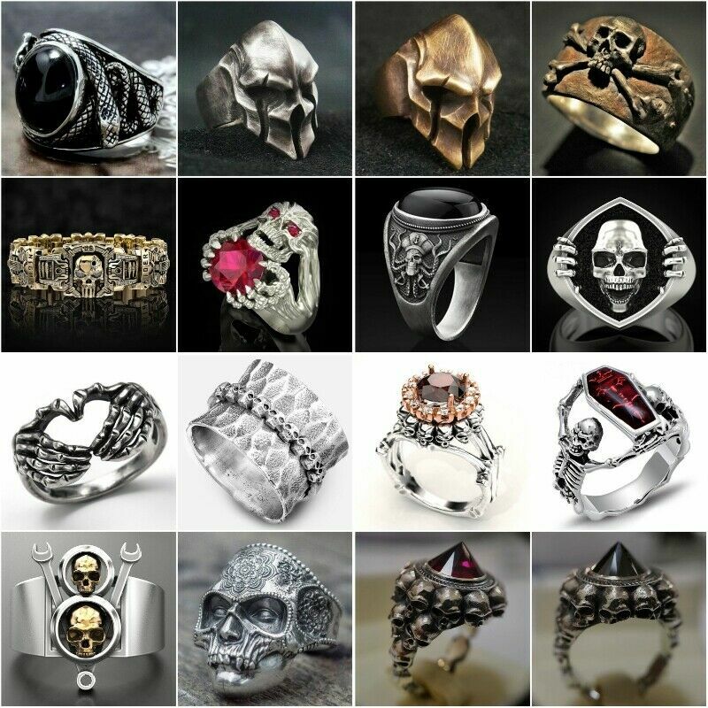 Black Skull Ring Stainless Steel Rings for Men Gothic Biker Fashion Jewelry Black Skull Ring Stainless Steel Rings for Men Gothic Biker Fashion Jewelry