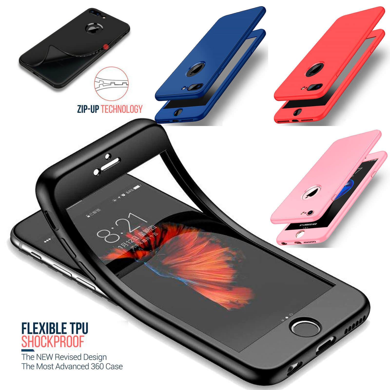 Thin Shockproof Hybrid 360 TPU Gel Cover Case For Apple iPhone 10 X 8 7 Plus 6 5