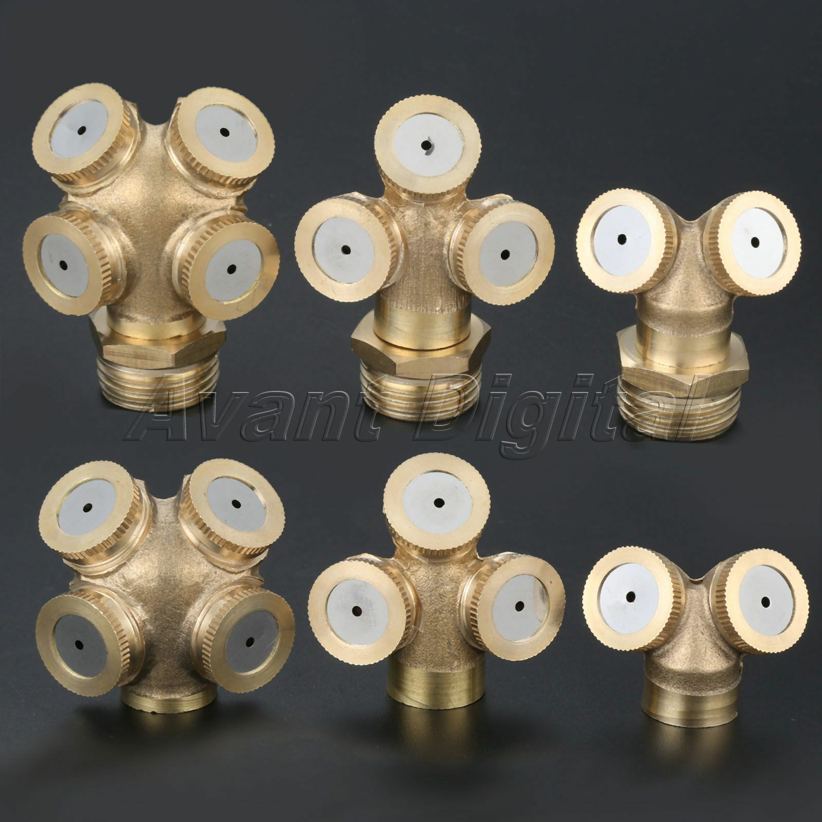 2/3/4 Holes Brass Spray Head Mist Nozzle Sprinkler Garden Watering Irrigation 2/3/4 Holes Brass Spray Head Mist Nozzle Sprinkler Garden Watering Irrigation