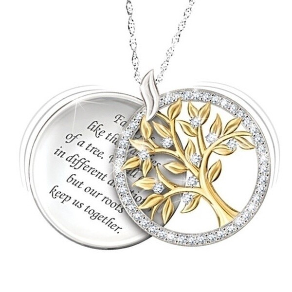 Fashion Tree 925 Silver Necklace Pendant for Women Cubic Zircon Jewlery Gift Fashion Tree 925 Silver Necklace Pendant for Women Cubic Zircon Jewlery Gift