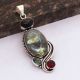 Labradorite Garnet Ethnic Handmade Pendant Jewelry 2.88″ AP 47433 Labradorite Garnet Ethnic Handmade Pendant Jewelry 2.88″ AP 47433