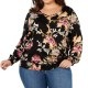 Style & Co. Womens Top Black 3X Plus Smocked Floral Criss-Cross Surplice 179 Style & Co. Womens Top Black 3X Plus Smocked Floral Criss-Cross Surplice 179