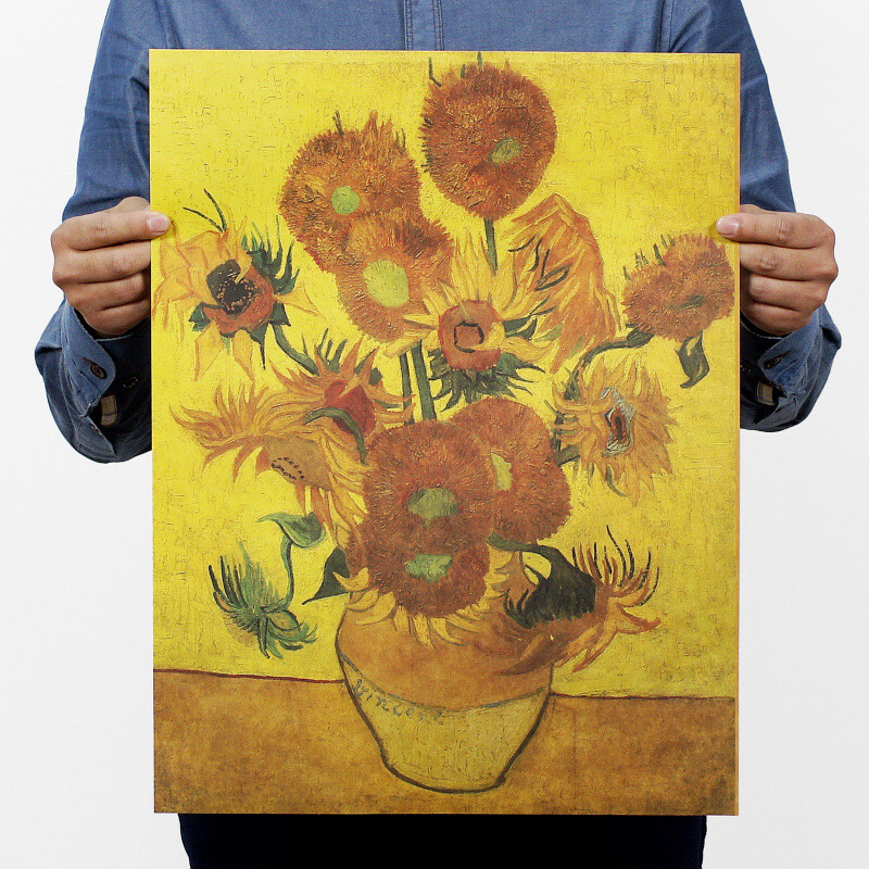 Impressionism Oil Paint Van Gogh Sunflower Vintage Poster Art Wall Decor 19″x14″ Impressionism Oil Paint Van Gogh Sunflower Vintage Poster Art Wall Decor 19″x14″