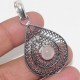 Rose Quartz 925 Silver Plated Handmade Pendant 2″ Birthday Gift GW Rose Quartz 925 Silver Plated Handmade Pendant 2″ Birthday Gift GW