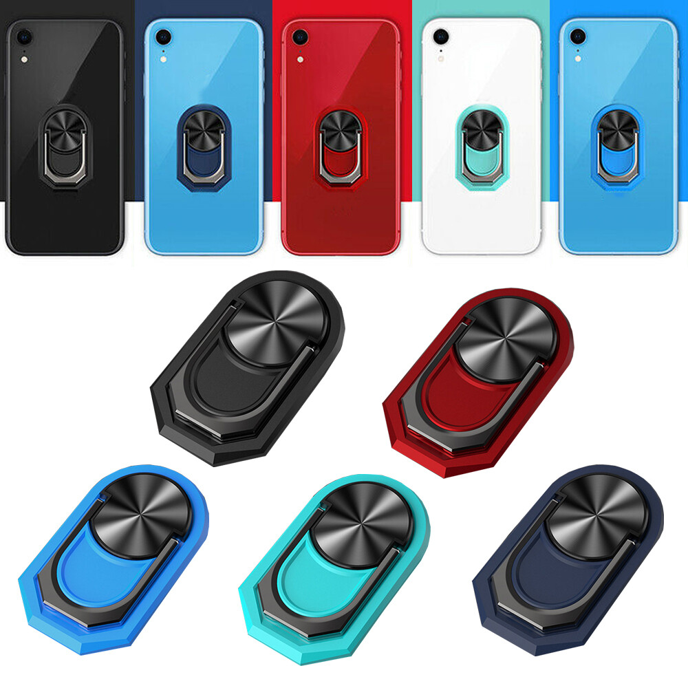 360° Finger Ring Cell Phone Holder Stand Car Magnetic Metal Plate Accessories