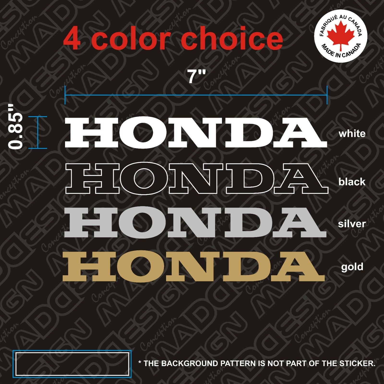 2X Honda STICKERS 7“ COLOR CHOICE vinyl decal autocollant sticker