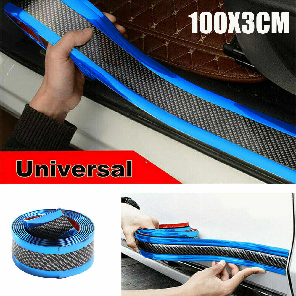 1* Car Carbon Fiber Blue Edge Guard Strip Door Sill Protector&Accessories 3CM*1M 1* Car Carbon Fiber Blue Edge Guard Strip Door Sill Protector&Accessories 3CM*1M