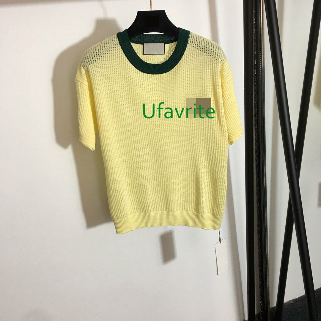 embroidery knitted short sleeve t-shirt tops women fashion 2021new high quality embroidery knitted short sleeve t-shirt tops women fashion 2021new high quality