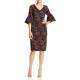Aidan Mattox Womens Black Metallic Floral Party Cocktail Dress 2 9290 Aidan Mattox Womens Black Metallic Floral Party Cocktail Dress 2 9290