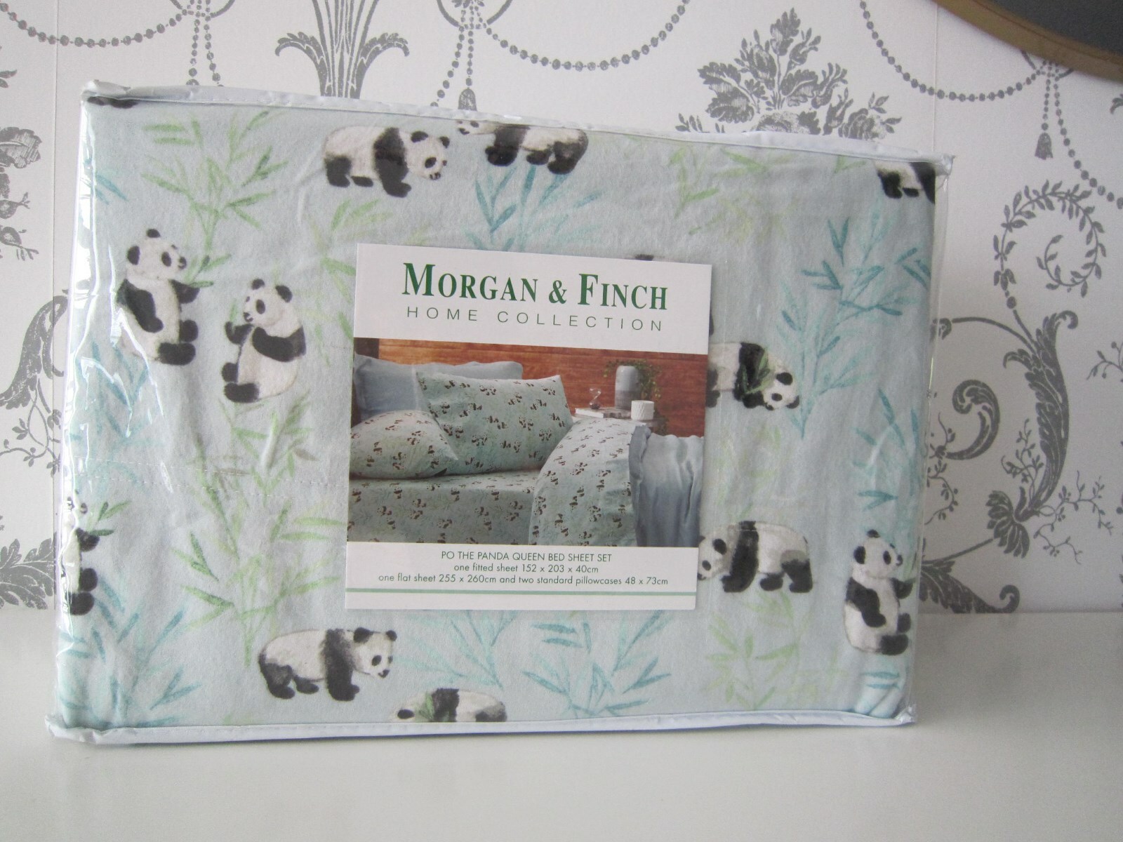 Morgan & Finch PO THE PANDA Flannelette Queen Bed Sheet Set – from Bed n Bath