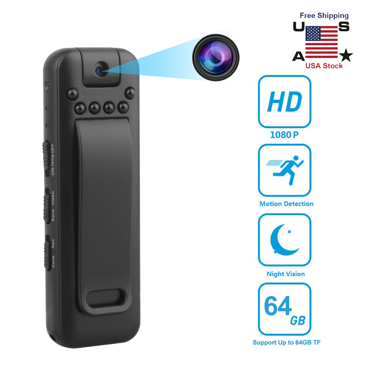 1080P HD Video DVR IR Night Cam 8-hour Camcorder Mini Police Body Camera 1080P HD Video DVR IR Night Cam 8-hour Camcorder Mini Police Body Camera