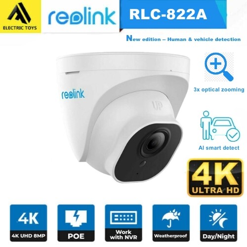 Reolink 4K Ultra HD PoE Security Camera Smart Person/Vehicle Detection RLC-822A Reolink 4K Ultra HD PoE Security Camera Smart Person/Vehicle Detection RLC-822A