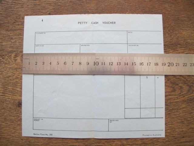 Vintage c1972 QANTAS Form No 200 – Blue Office Petty Cash Voucher Vintage c1972 QANTAS Form No 200 – Blue Office Petty Cash Voucher