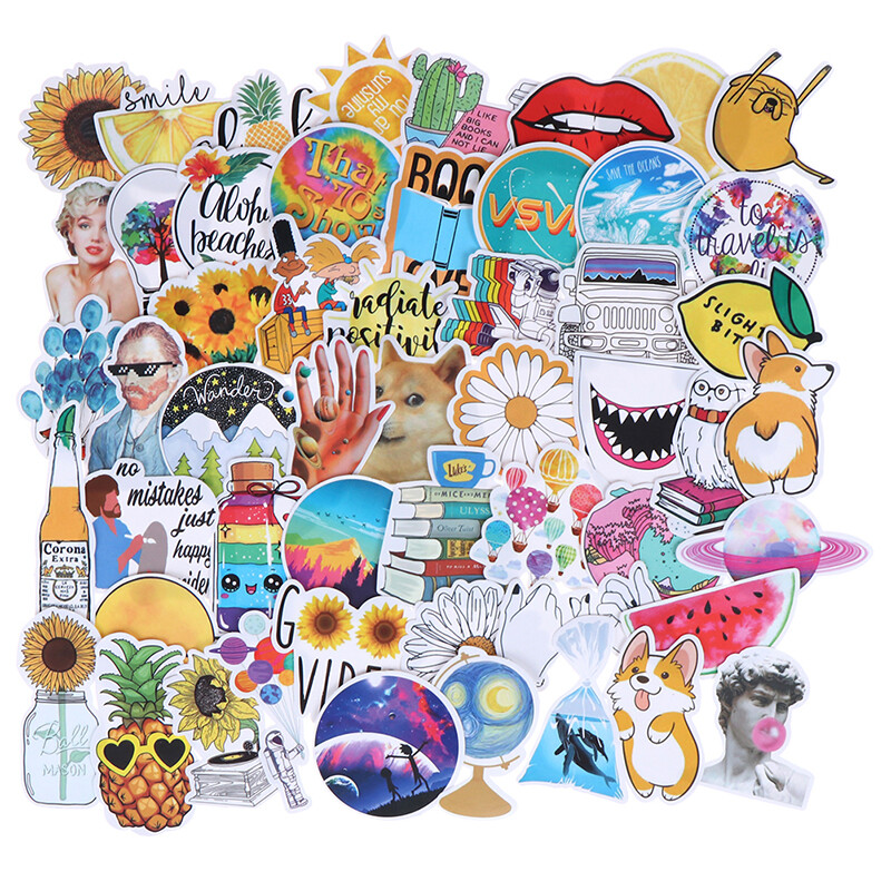 53Pcs Summer light yellow stickers DIY scrapbook suitcase laptop guitar stic Y1 53Pcs Summer light yellow stickers DIY scrapbook suitcase laptop guitar stic Y1