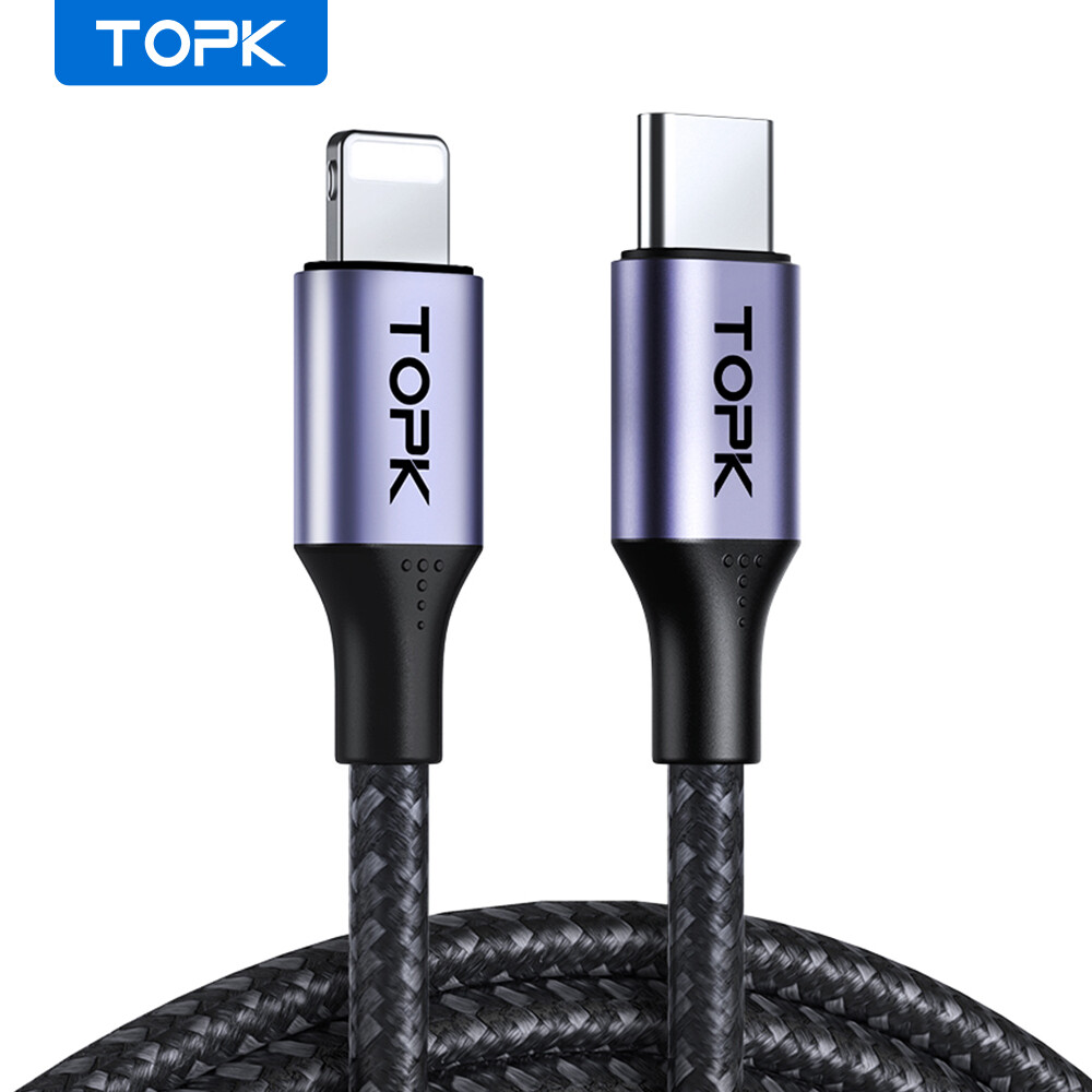 Topk 20W 8 Pin To USB C Type C Cable Fast Charging for Apple iPhone12 11 Pro Max Topk 20W 8 Pin To USB C Type C Cable Fast Charging for Apple iPhone12 11 Pro Max