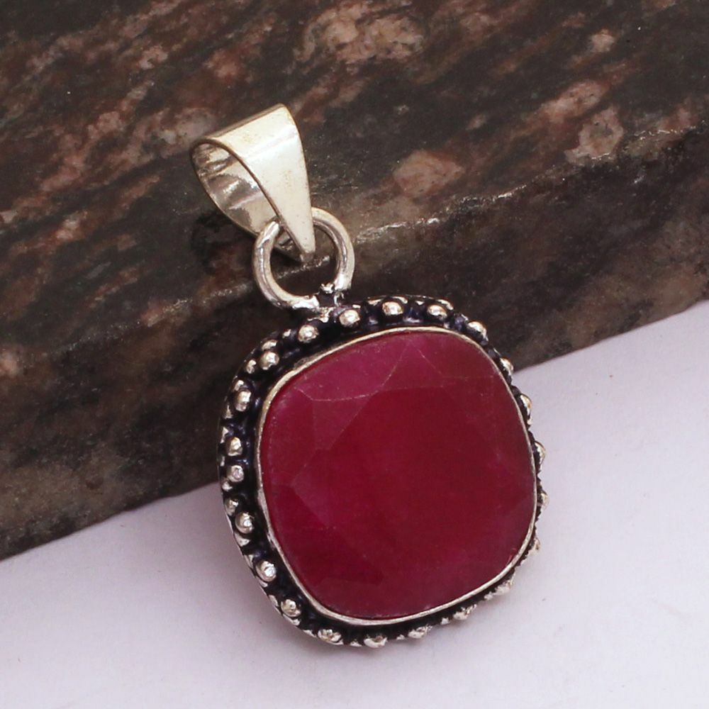 Ruby Ethnic Handmade Pendant Jewelry 1.4″ AP 47244 Ruby Ethnic Handmade Pendant Jewelry 1.4″ AP 47244