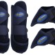 Horse Medium Professional Equine Sports Medicine Splint Bell Boots NAVY Front Horse Medium Professional Equine Sports Medicine Splint Bell Boots NAVY Front