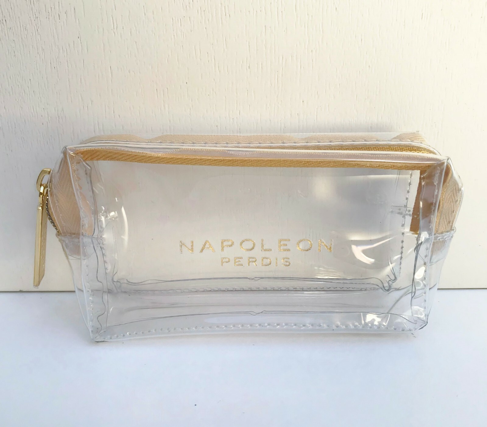 Napoleon Perdis Gold see through waterproof Makeup Cosmetic Bag / Pouch, NEW! Napoleon Perdis Gold see through waterproof Makeup Cosmetic Bag / Pouch, NEW!