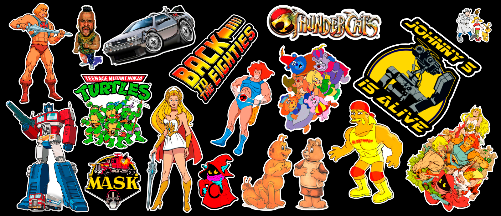 80’s Tribute Contour Cut Vinyl Sticker Bundle 80’s Tribute Contour Cut Vinyl Sticker Bundle